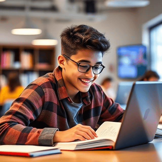 Student studying